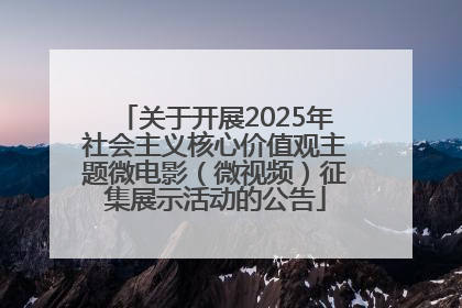 关于开展2025年社会主义核心价值观主题微电影（微视频）征集展示活动的公告