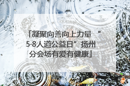 凝聚向善向上力量 “5·8人道公益日”扬州分会场有爱有健康