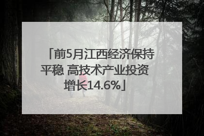 前5月江西经济保持平稳 高技术产业投资增长14.6%