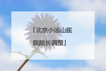北京小汤山医院院长调整