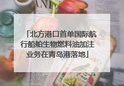 北方港口首单国际航行船舶生物燃料油加注业务在青岛港落地