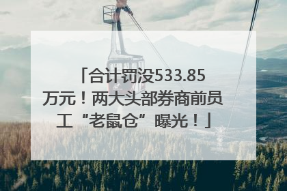 合计罚没533.85万元！两大头部券商前员工“老鼠仓”曝光！