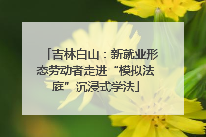 吉林白山：新就业形态劳动者走进“模拟法庭”沉浸式学法
