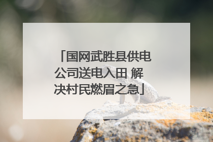 国网武胜县供电公司送电入田 解决村民燃眉之急