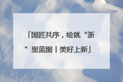 国匠共序，绘就“浙”里蓝图丨美好上新
