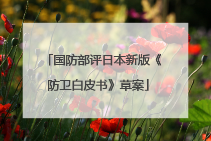 国防部评日本新版《防卫白皮书》草案
