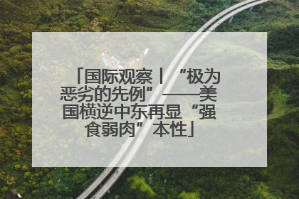 国际观察丨“极为恶劣的先例”——美国横逆中东再显“强食弱肉”本性
