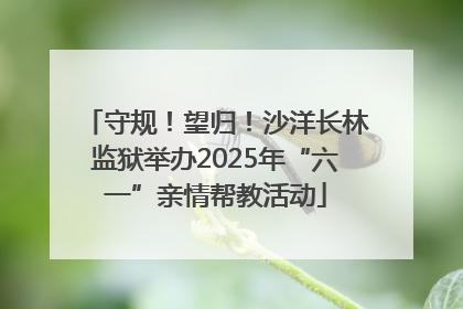 守规！望归！沙洋长林监狱举办2025年“六一”亲情帮教活动