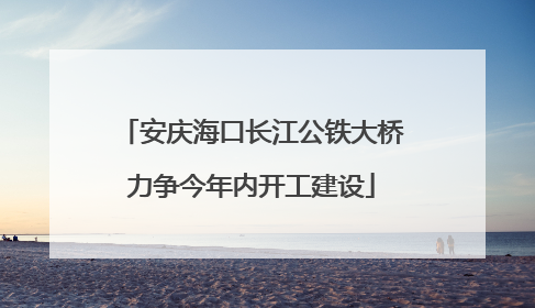 安庆海口长江公铁大桥力争今年内开工建设