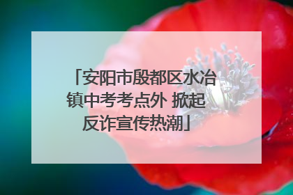 安阳市殷都区水冶镇中考考点外 掀起反诈宣传热潮