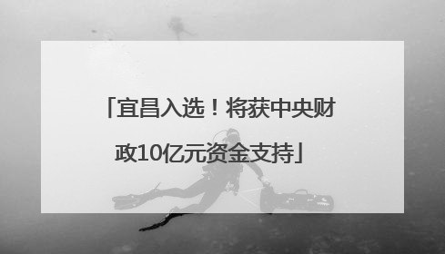 宜昌入选！将获中央财政10亿元资金支持