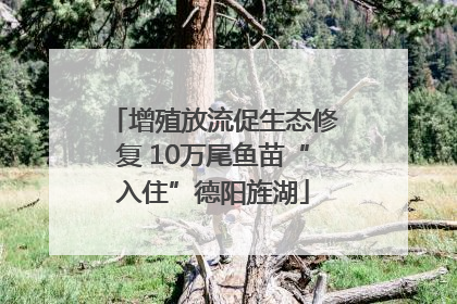 增殖放流促生态修复 10万尾鱼苗“入住”德阳旌湖