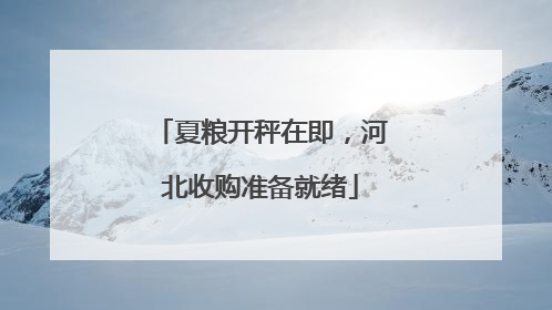 夏粮开秤在即，河北收购准备就绪