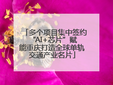 多个项目集中签约 “AI+芯片”赋能重庆打造全球单轨交通产业名片
