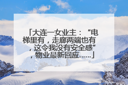 大连一女业主：“电梯里有，走廊两端也有，这令我没有安全感”，物业最新回应……