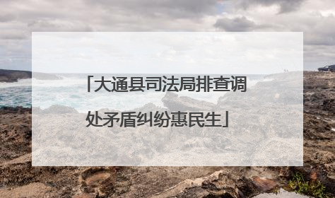大通县司法局排查调处矛盾纠纷惠民生