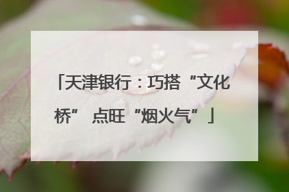 天津银行：巧搭“文化桥” 点旺“烟火气”