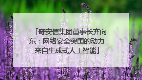 奇安信集团董事长齐向东：网络安全突围的动力来自生成式人工智能