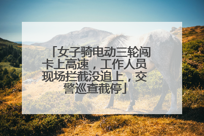 女子骑电动三轮闯卡上高速，工作人员现场拦截没追上，交警巡查截停