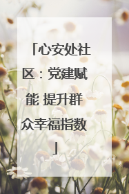 心安处社区：党建赋能 提升群众幸福指数