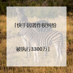 快手因著作权纠纷被执行3300万