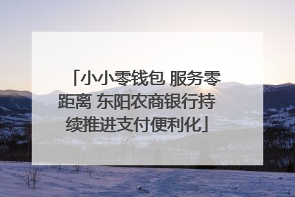 小小零钱包 服务零距离 东阳农商银行持续推进支付便利化