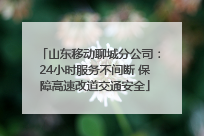 山东移动聊城分公司：24小时服务不间断 保障高速改道交通安全