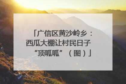 广信区黄沙岭乡：西瓜大棚让村民日子“顶呱呱”（图）
