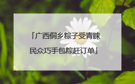 广西侗乡粽子受青睐 民众巧手包粽赶订单