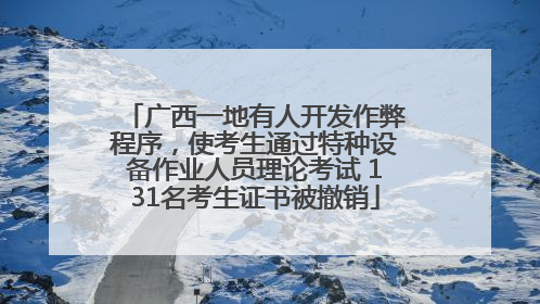 广西一地有人开发作弊程序，使考生通过特种设备作业人员理论考试 131名考生证书被撤销