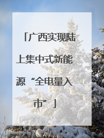 广西实现陆上集中式新能源“全电量入市”