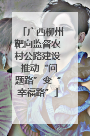 广西柳州靶向监督农村公路建设 推动“问题路”变“幸福路”
