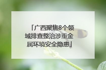 广西聚焦8个领域排查整治涉重金属环境安全隐患