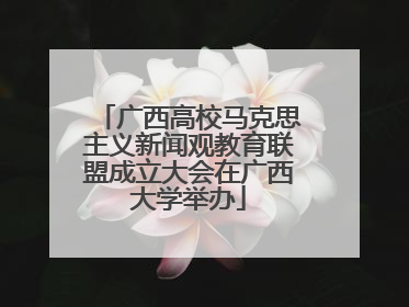 广西高校马克思主义新闻观教育联盟成立大会在广西大学举办