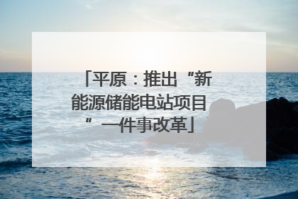 平原：推出“新能源储能电站项目”一件事改革