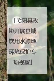 弋阳县政协开展县域饮用水源地环境保护专项视察