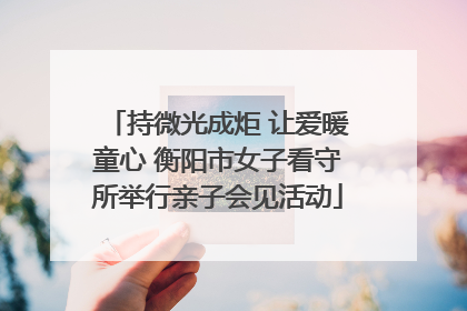 持微光成炬 让爱暖童心 衡阳市女子看守所举行亲子会见活动