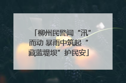 柳州民警闻“汛”而动 暴雨中筑起“藏蓝堤坝”护民安