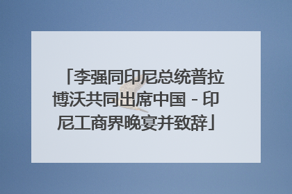 李强同印尼总统普拉博沃共同出席中国－印尼工商界晚宴并致辞