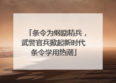 条令为纲励精兵，武警官兵掀起新时代条令学用热潮