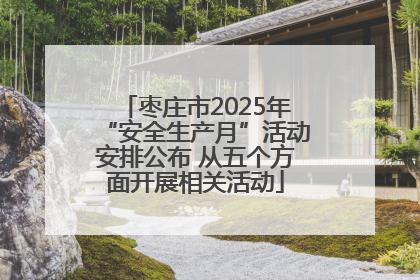枣庄市2025年“安全生产月”活动安排公布 从五个方面开展相关活动