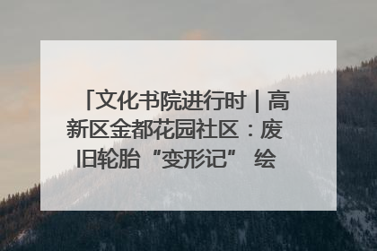 文化书院进行时｜高新区金都花园社区：废旧轮胎“变形记” 绘就环保文明新风景