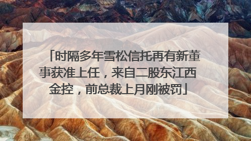 时隔多年雪松信托再有新董事获准上任，来自二股东江西金控，前总裁上月刚被罚