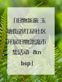 旧物新旅 玉塘街道红星社区开展旧物漂流市集活动   