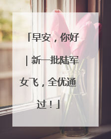 早安，你好｜新一批陆军女飞，全优通过！