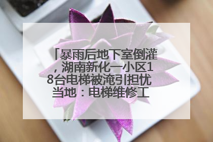 暴雨后地下室倒灌，湖南新化一小区18台电梯被淹引担忧 当地：电梯维修工作正逐步实施