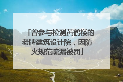 曾参与检测黄鹤楼的老牌建筑设计院，因防火规范疏漏被罚