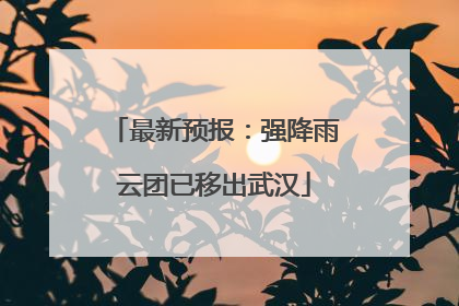 最新预报：强降雨云团已移出武汉