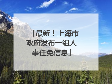 最新！上海市政府发布一组人事任免信息