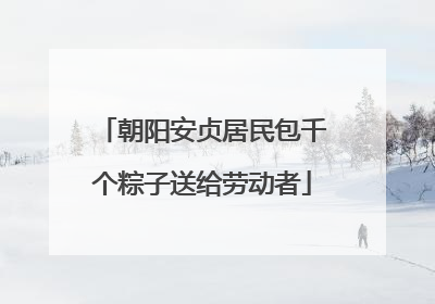 朝阳安贞居民包千个粽子送给劳动者